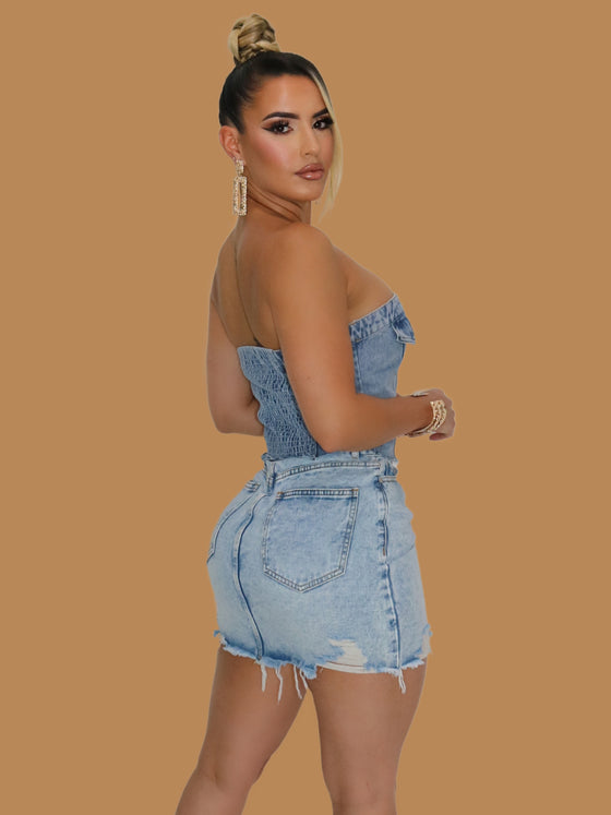 DENIM CORSET TOP