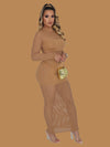 LONDON NIGHT MESH MAXI DRESS NUDE