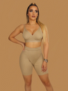 LUNCH DATE RIBBED SHORT SET