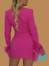 SPECIAL OCCASION FEATHER BLAZER DRESS