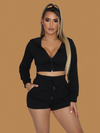 CROP HOODIE SHORT SET