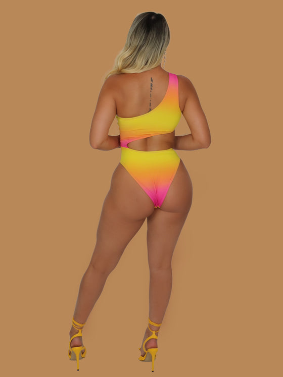 EL VERANO COLLECTION MONOKINI PINK/YELLOW