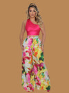 SPRING FLORAL WIDE LEG PANT