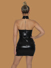 HALTER LEATHER DRESS