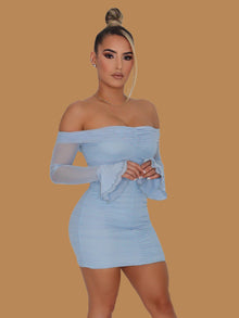  CLASSY MESH DRESS BLUE