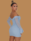 CLASSY MESH DRESS BLUE